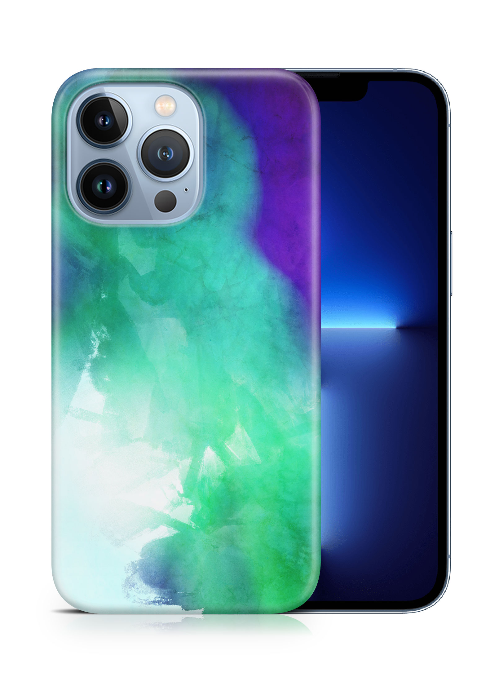 CASE COVER FOR APPLE IPHONE|PURPLE GREEN WATERCOLOR 71 - Picture 15 of 44