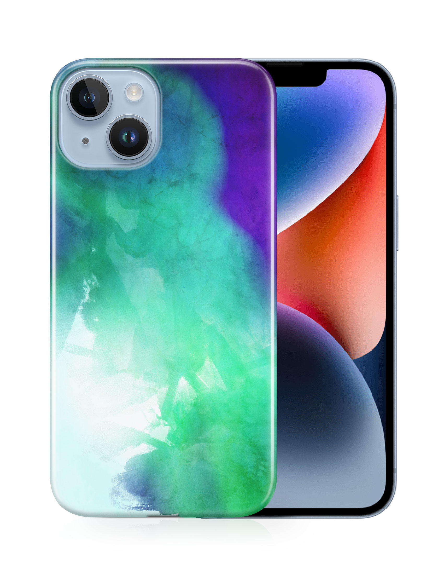 CASE COVER FOR APPLE IPHONE|PURPLE GREEN WATERCOLOR 71 - Picture 13 of 44