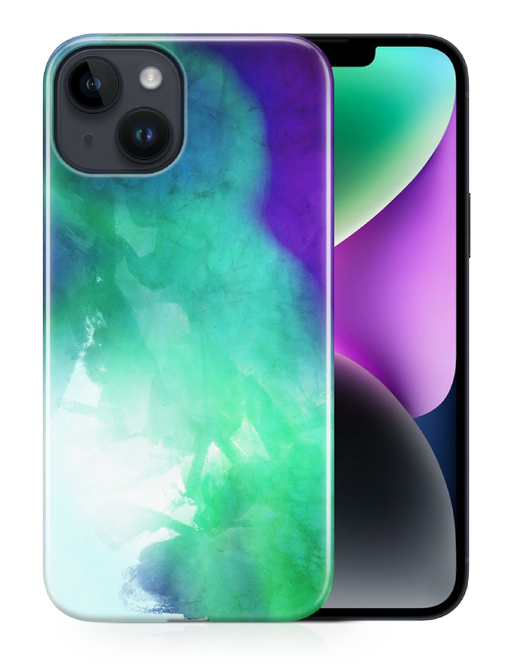 CASE COVER FOR APPLE IPHONE|PURPLE GREEN WATERCOLOR 71 - Picture 12 of 44