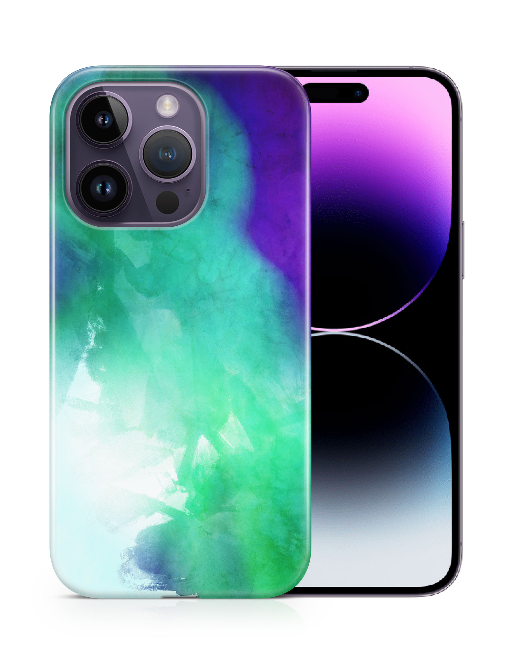CASE COVER FOR APPLE IPHONE|PURPLE GREEN WATERCOLOR 71 - Picture 11 of 44