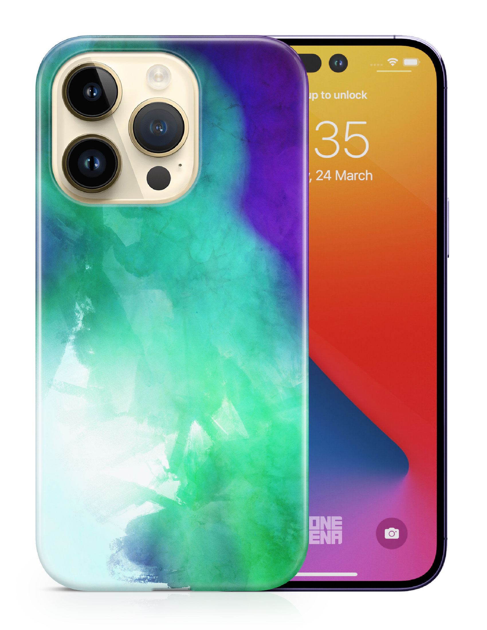 CASE COVER FOR APPLE IPHONE|PURPLE GREEN WATERCOLOR 71 - Picture 10 of 44