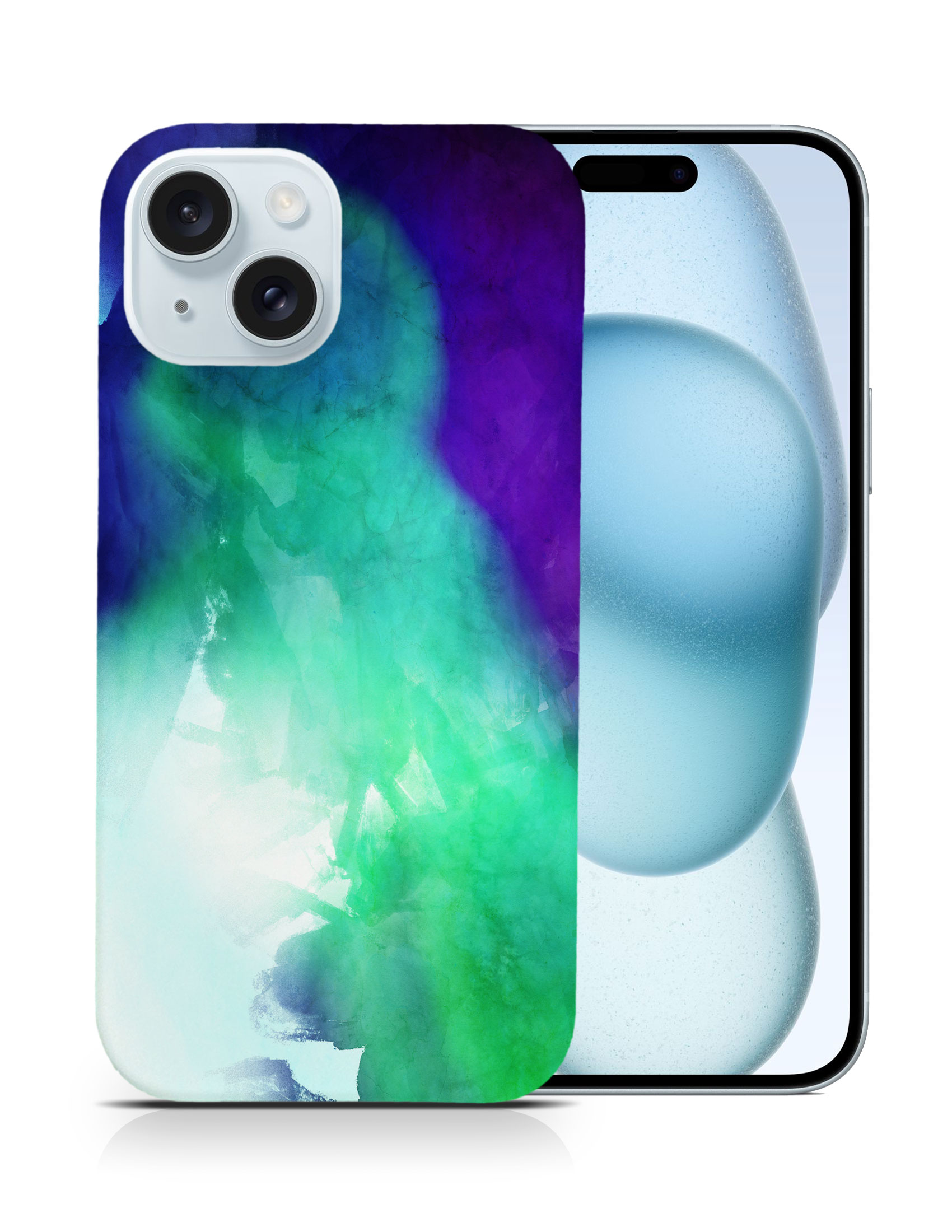 CASE COVER FOR APPLE IPHONE|PURPLE GREEN WATERCOLOR 71 - Picture 9 of 44