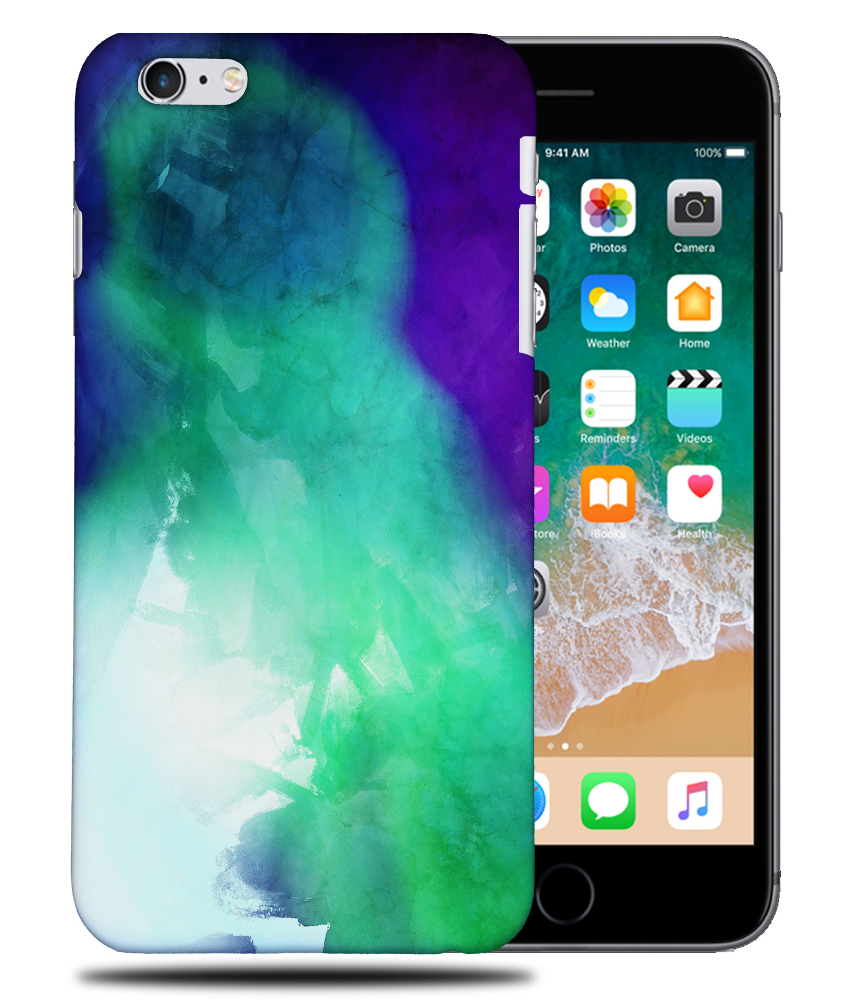 CASE COVER FOR APPLE IPHONE|PURPLE GREEN WATERCOLOR 71 - Picture 33 of 44