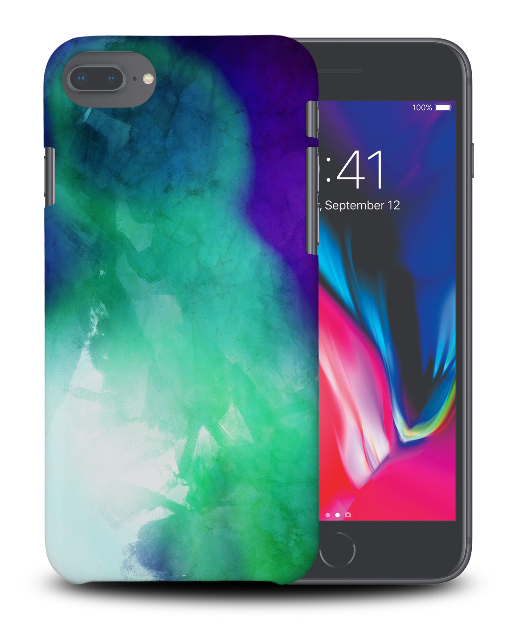 CASE COVER FOR APPLE IPHONE|PURPLE GREEN WATERCOLOR 71 - Picture 30 of 44