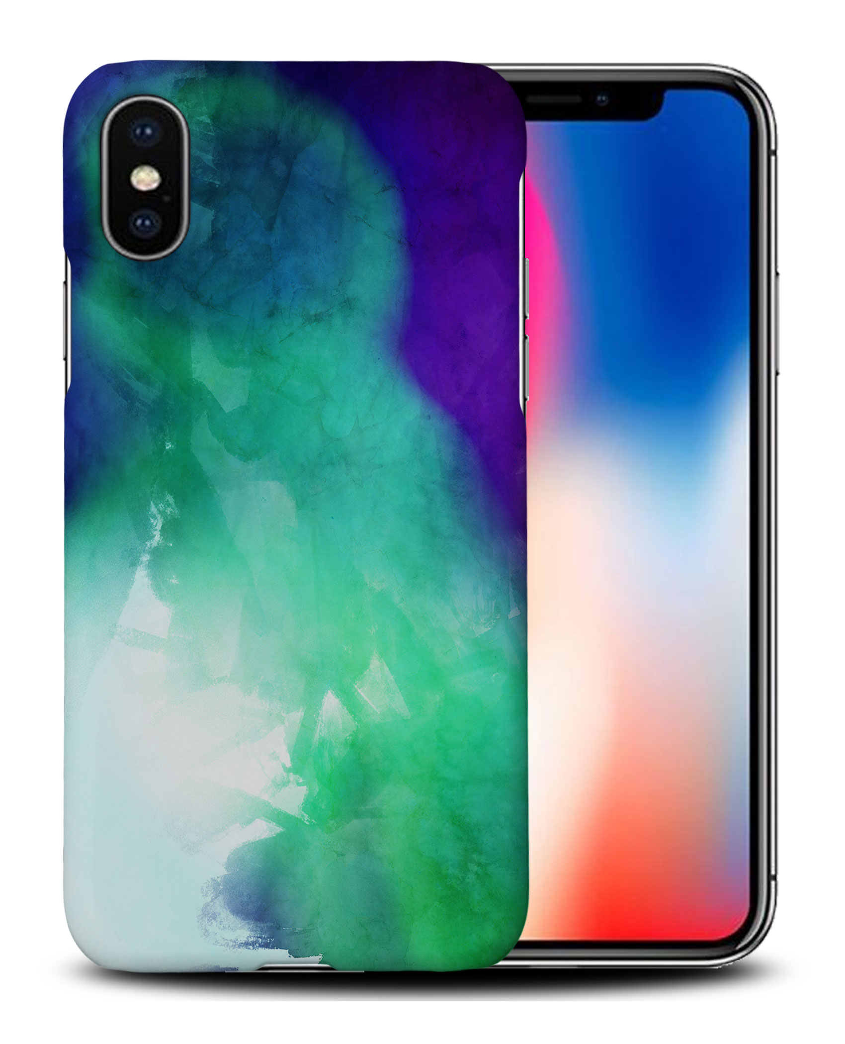 CASE COVER FOR APPLE IPHONE|PURPLE GREEN WATERCOLOR 71 - Picture 26 of 44