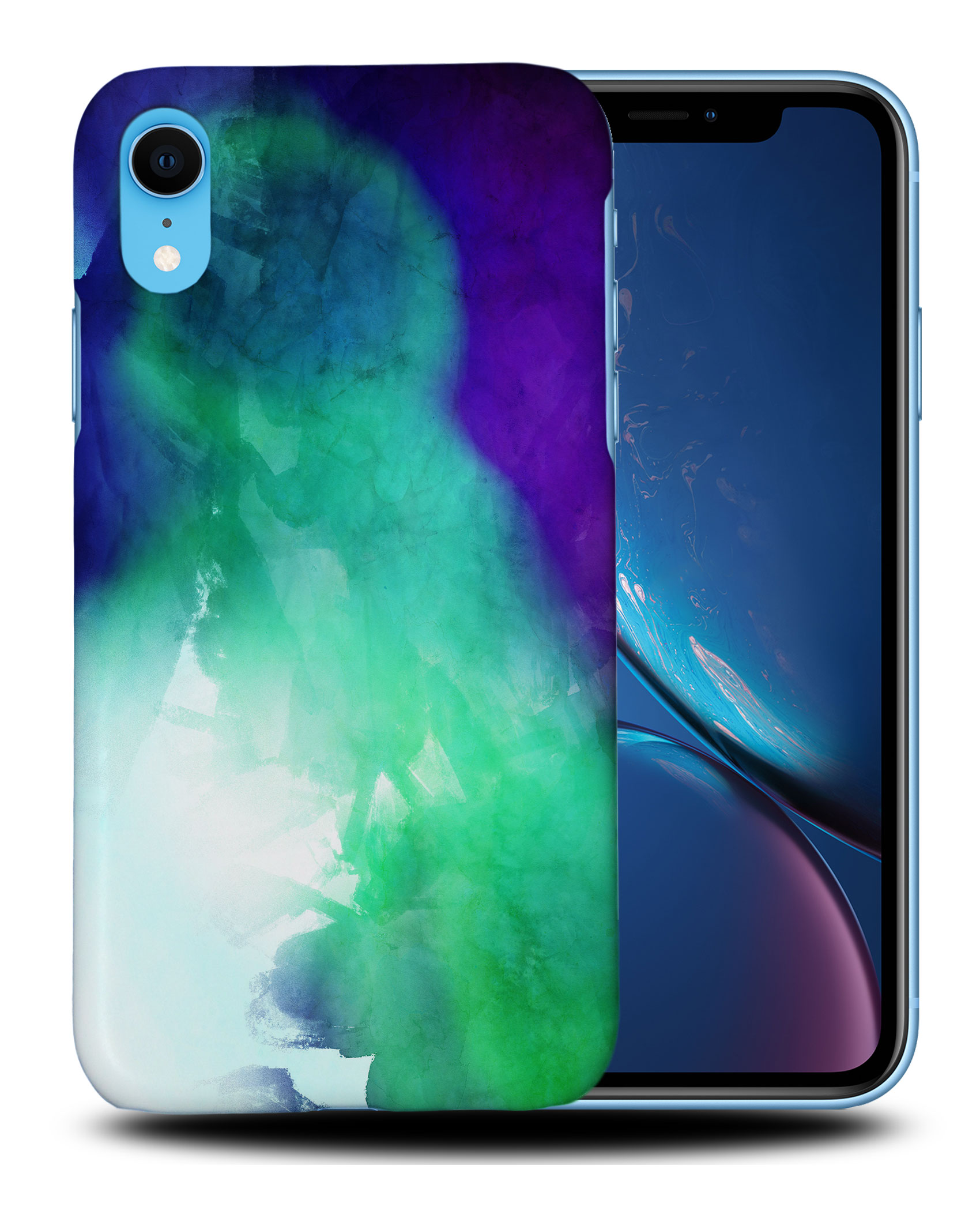 CASE COVER FOR APPLE IPHONE|PURPLE GREEN WATERCOLOR 71 - Picture 27 of 44