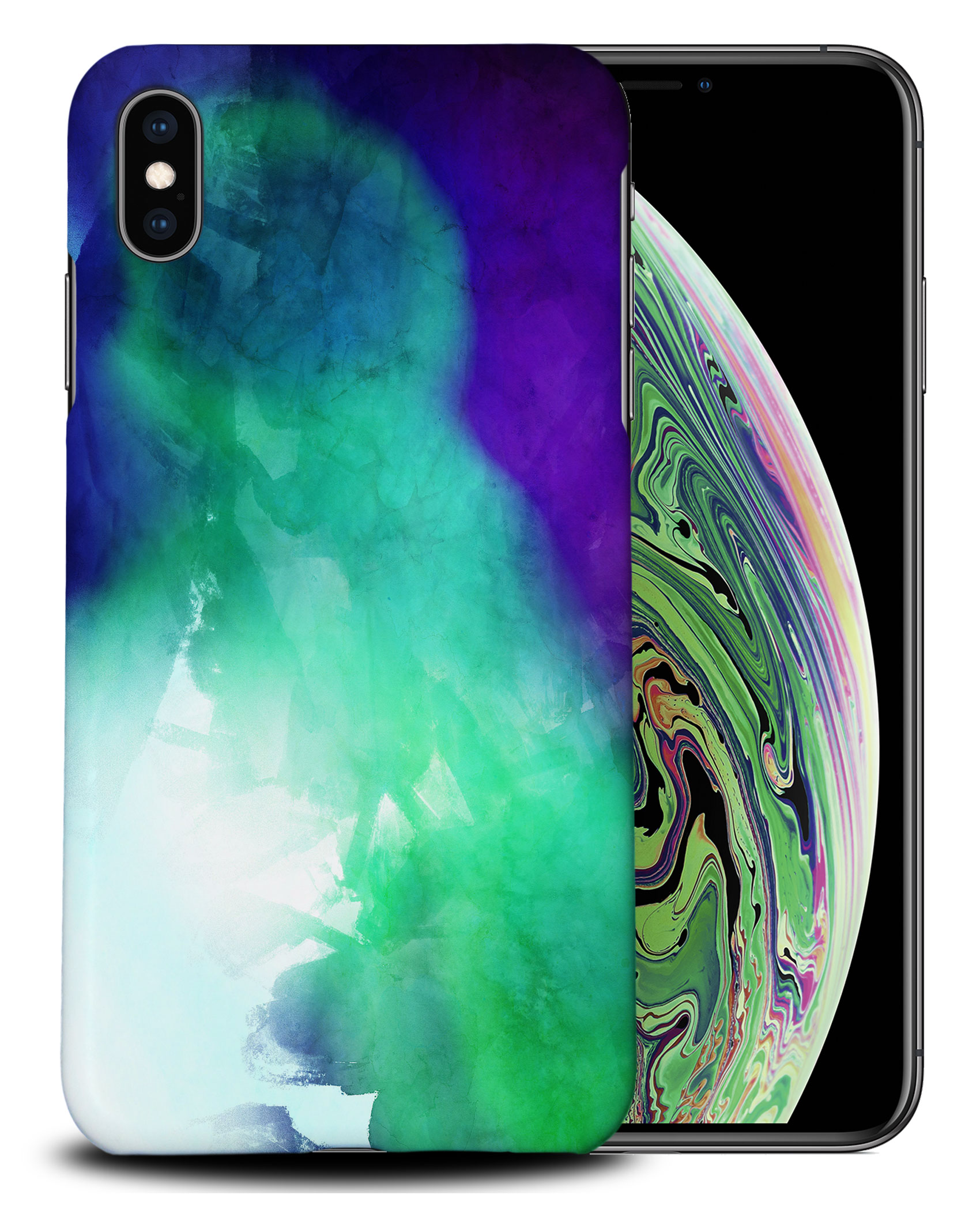 CASE COVER FOR APPLE IPHONE|PURPLE GREEN WATERCOLOR 71 - Picture 25 of 44