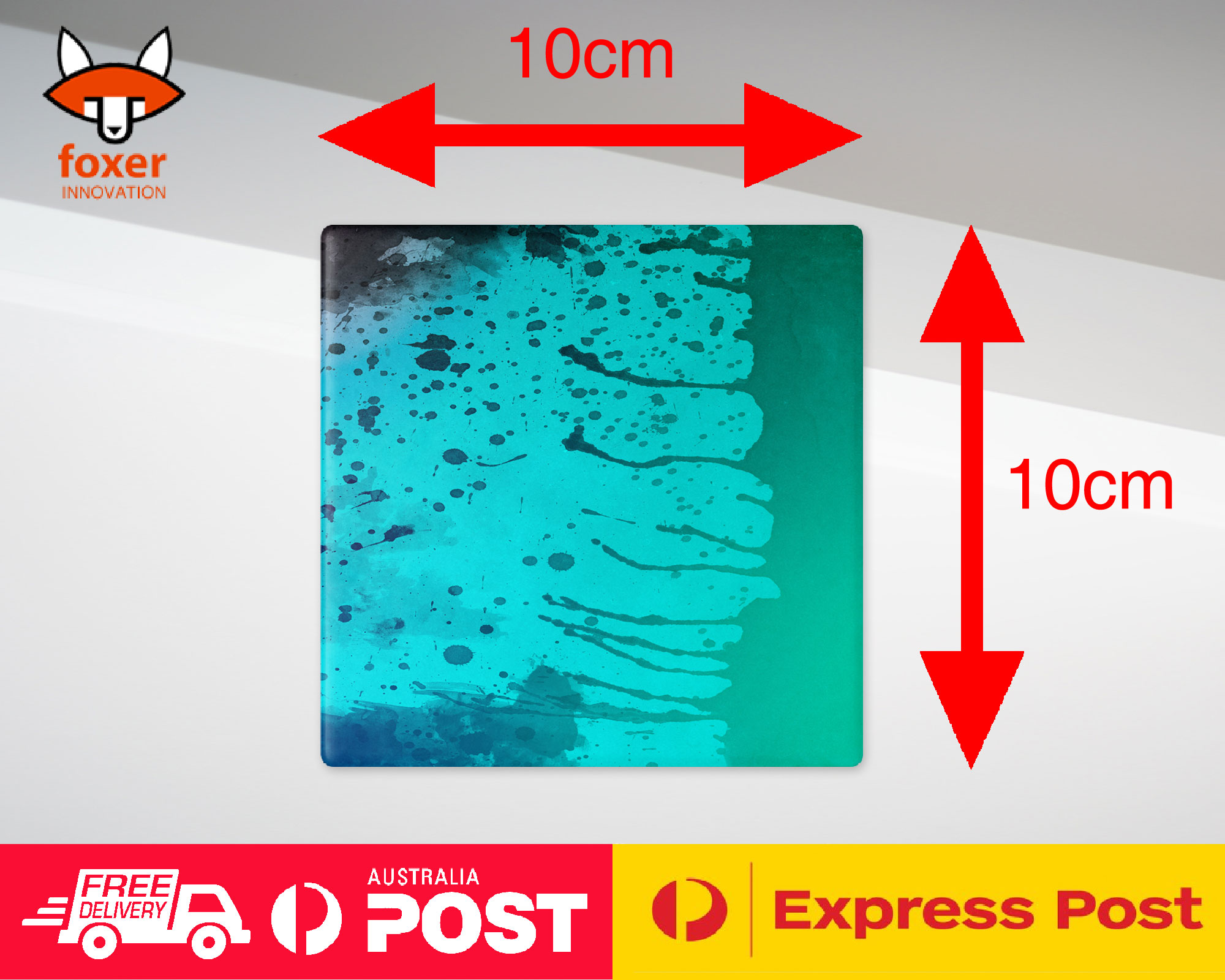 COASTER COFFEE DRINKING MAT|BLUE TEAL WATERCOLOR 92 - Foto 21 di 21
