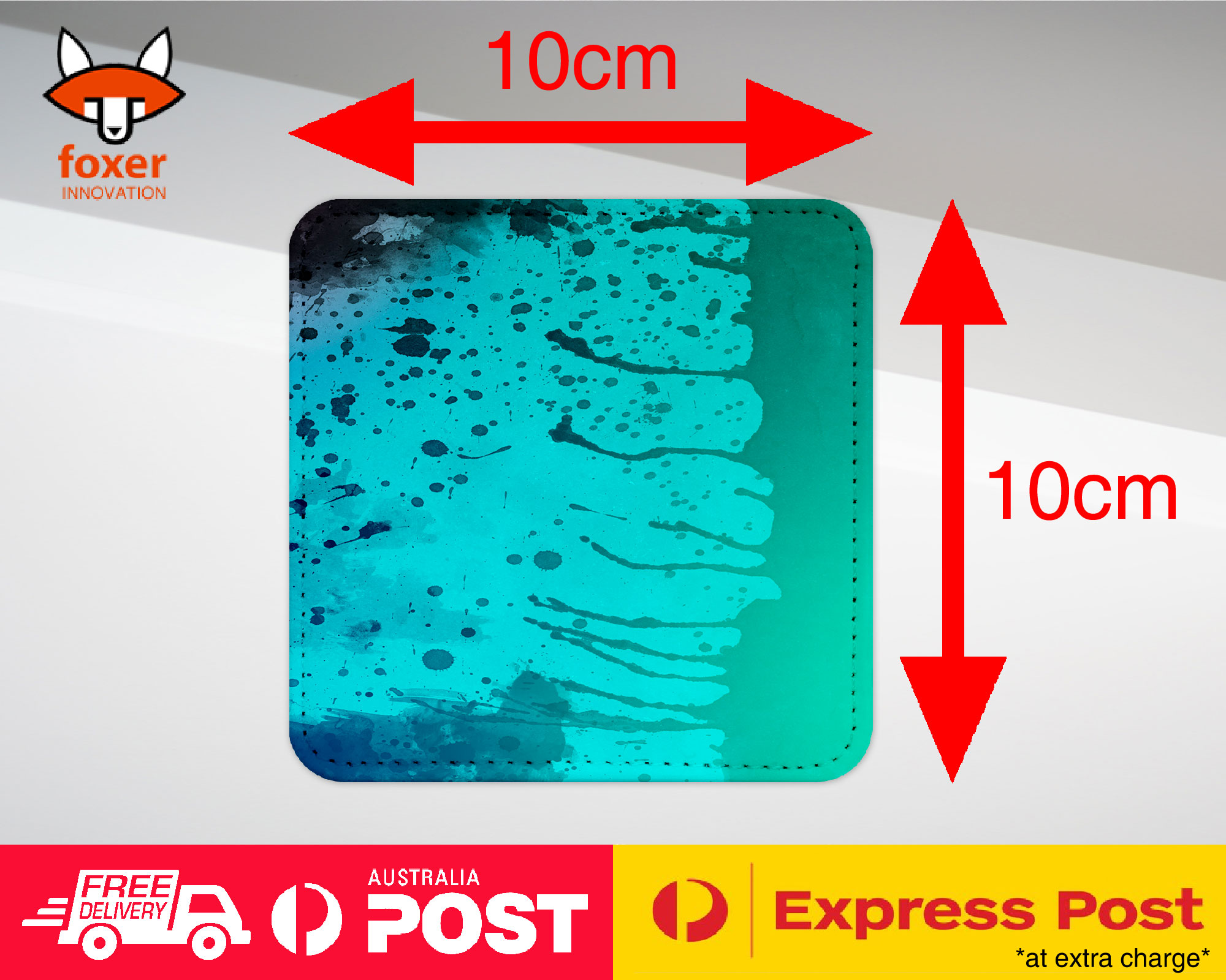 COASTER COFFEE DRINKING MAT|BLUE TEAL WATERCOLOR 92 - Foto 17 di 21
