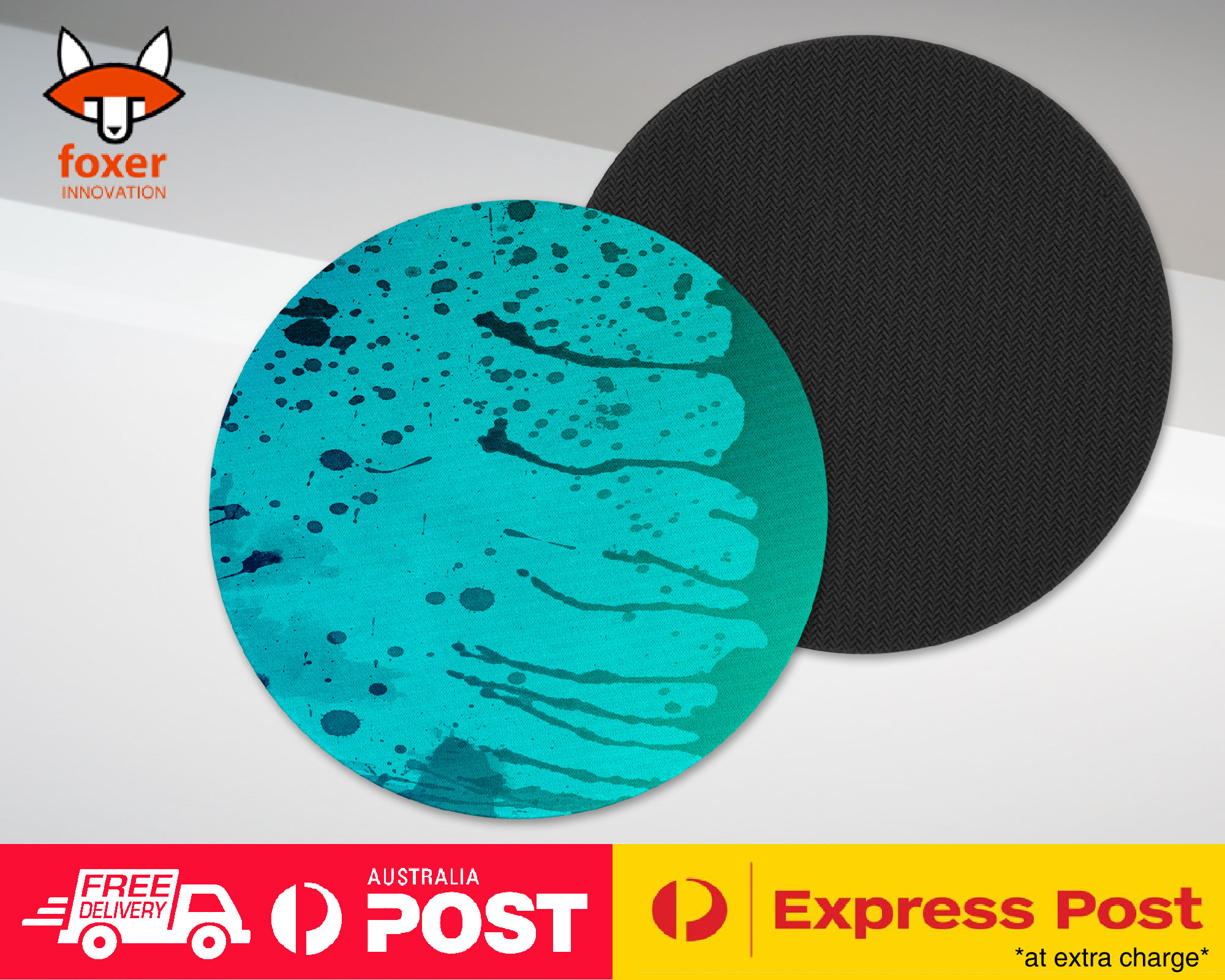COASTER COFFEE DRINKING MAT|BLUE TEAL WATERCOLOR 92 - Foto 2 di 21