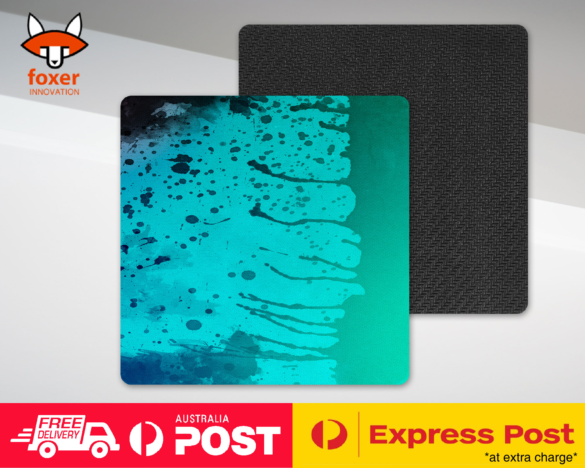 COASTER COFFEE DRINKING MAT|BLUE TEAL WATERCOLOR 92 - Foto 12 di 21