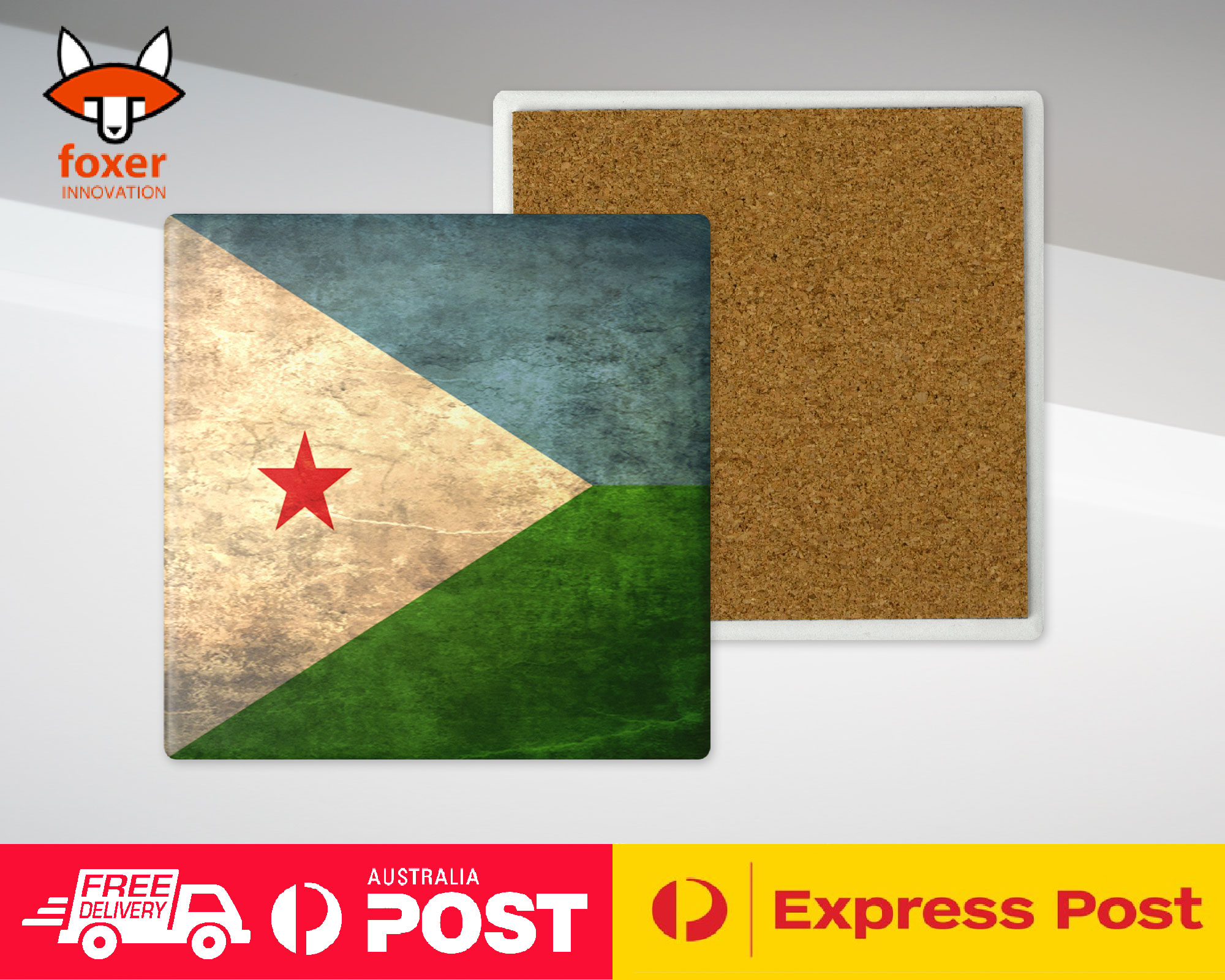 COASTER COFFEE DRINKING MAT|DJIBOUTI COUNTRY FLAG 40