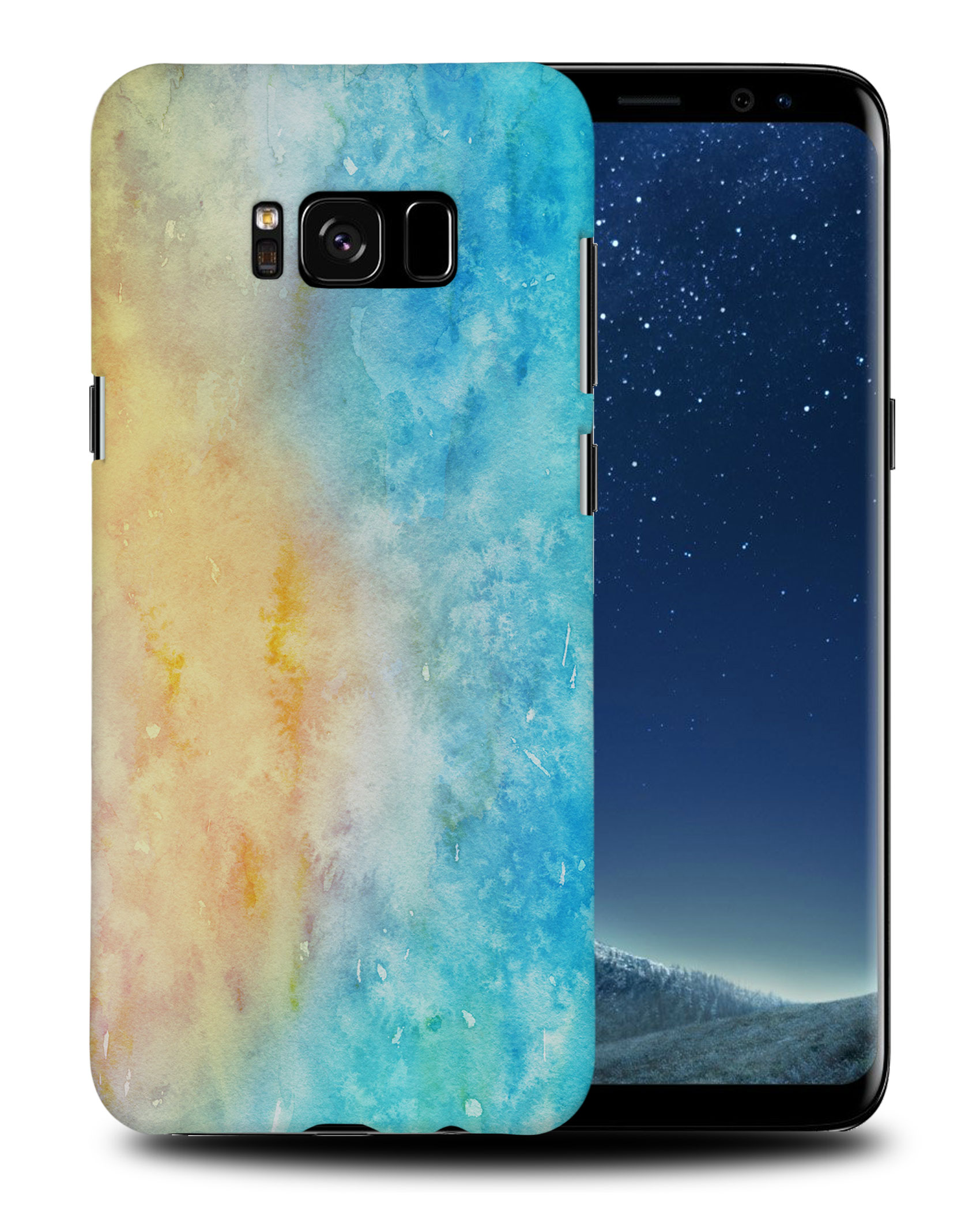 CASE COVER FOR SAMSUNG GALAXY|WINTER WATERCOLOR ICE BLUE 5 - Picture 22 of 25
