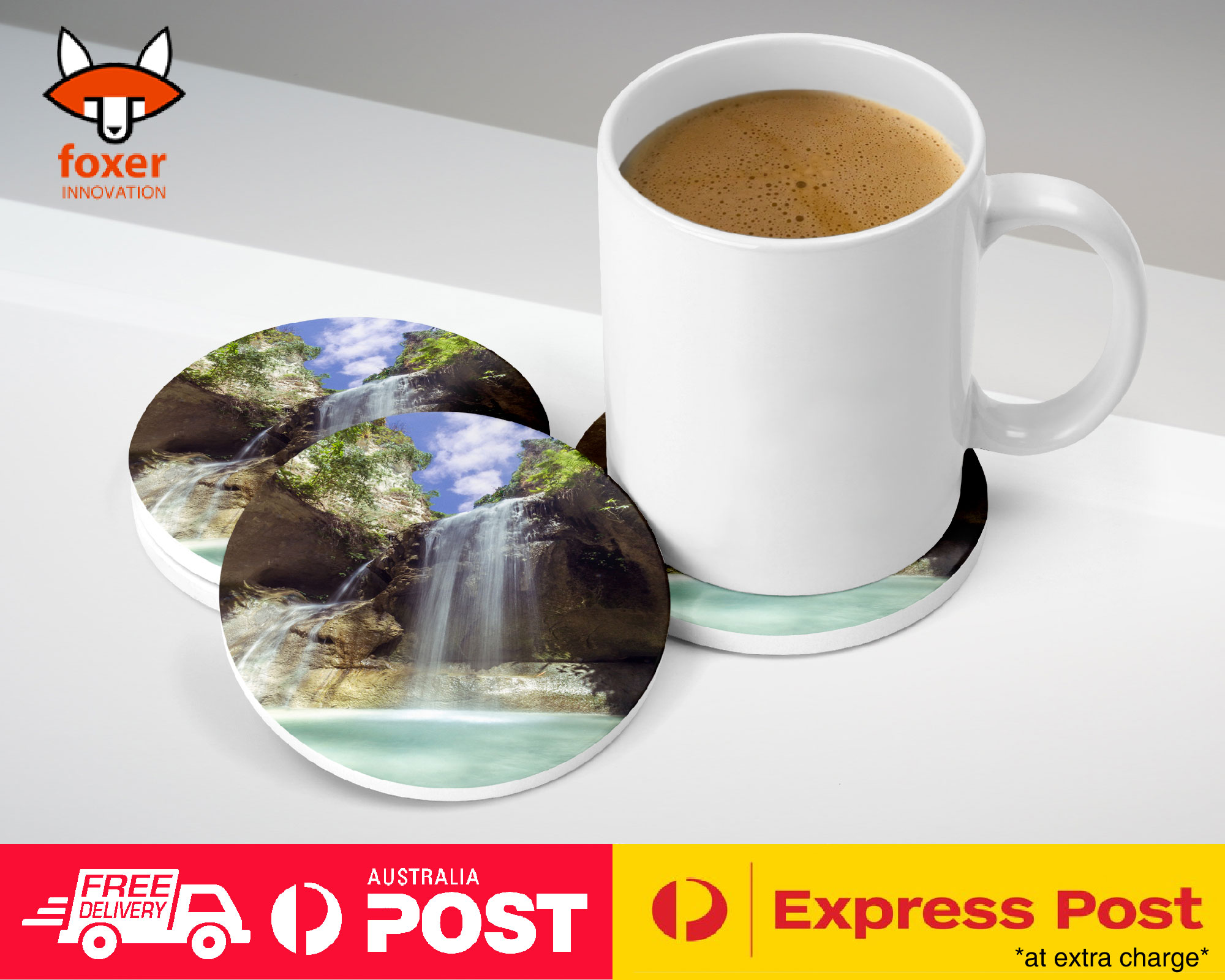 COASTER COFFEE DRINKING MAT|WATERFALL RIVER LAKE 17