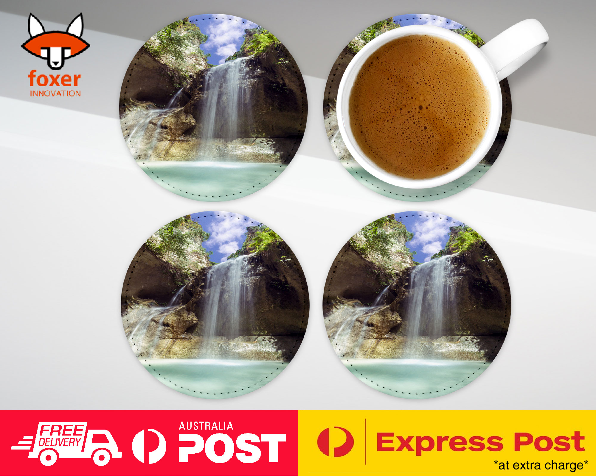 COASTER COFFEE DRINKING MAT|WATERFALL RIVER LAKE 17