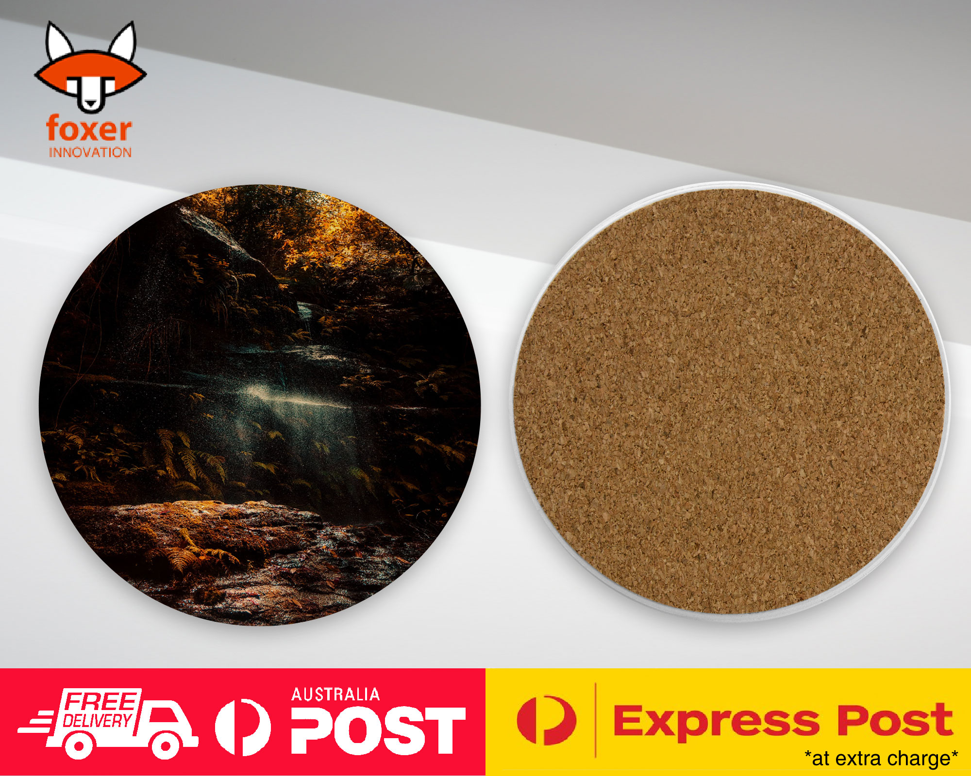 COASTER COFFEE DRINKING MAT|WATERFALL RIVER LAKE 18