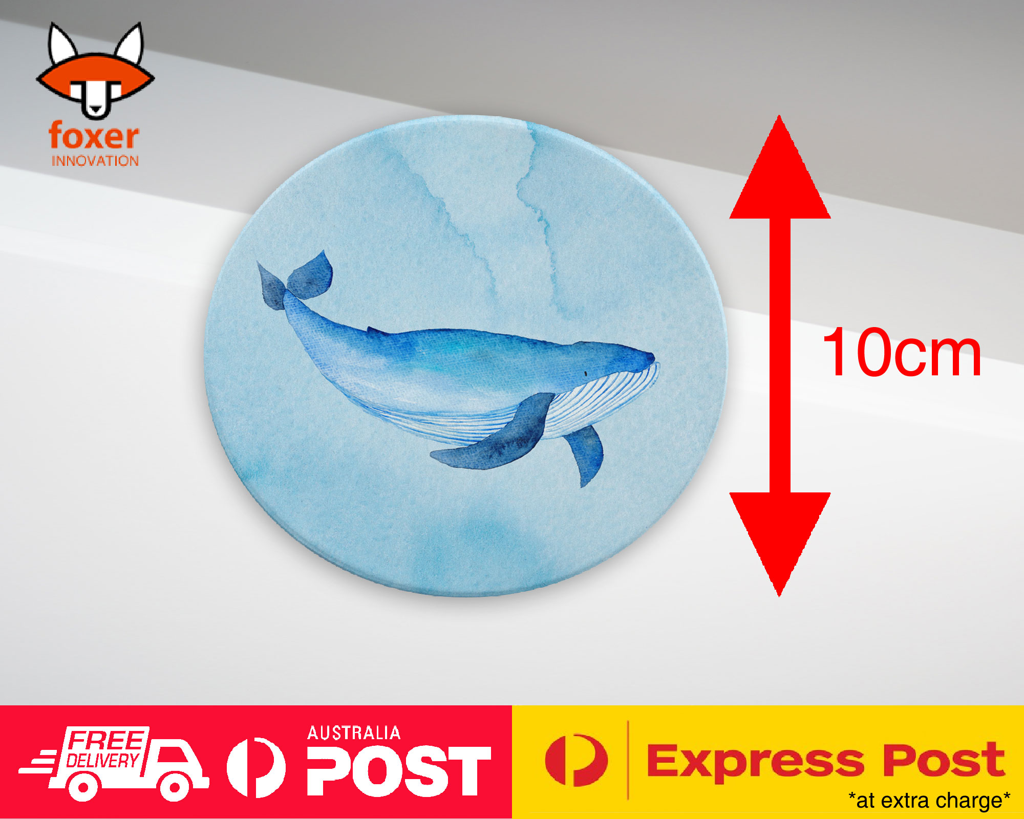 COASTER COFFEE DRINKING MAT|WATERCOLOR WHALE