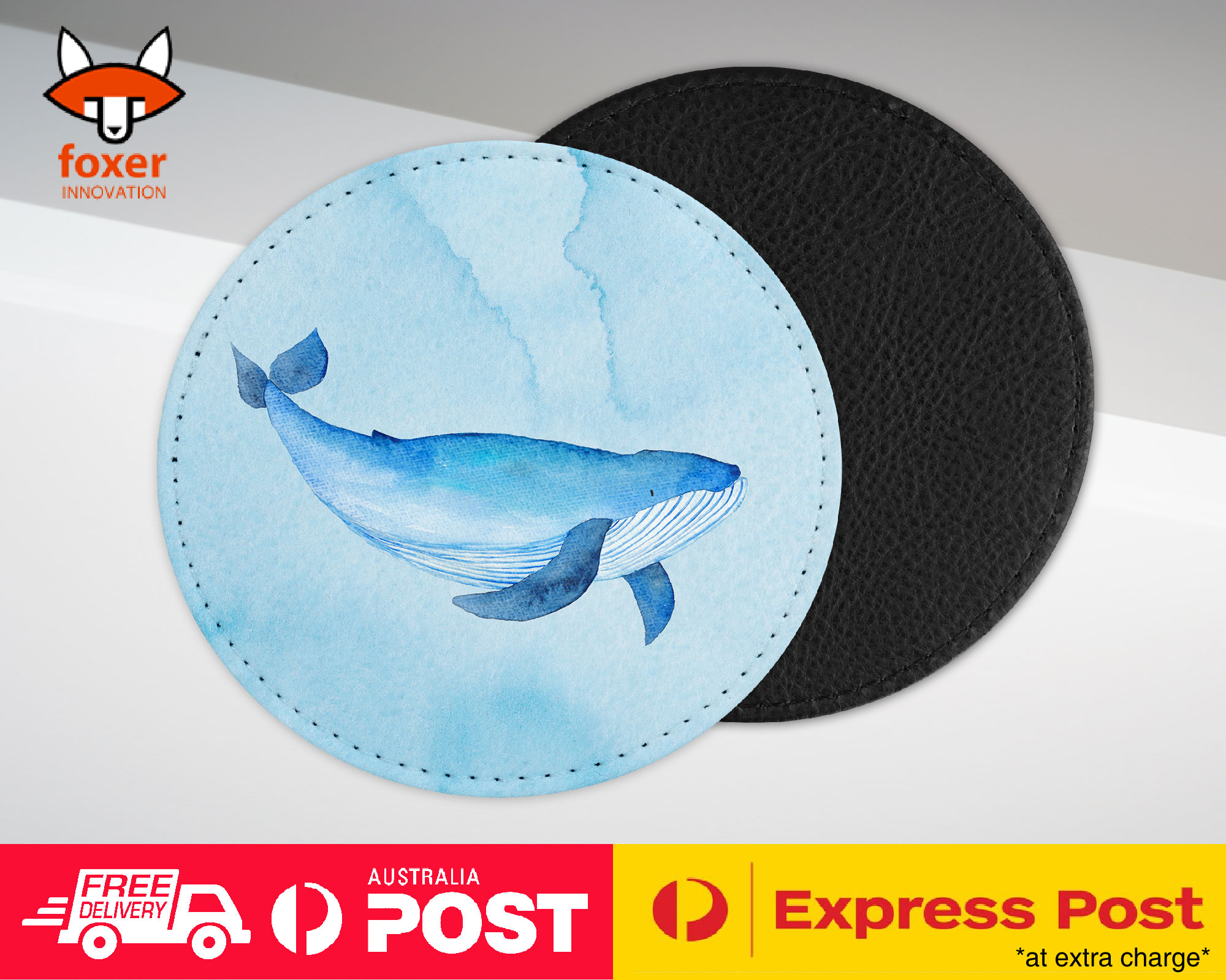 COASTER COFFEE DRINKING MAT|WATERCOLOR WHALE