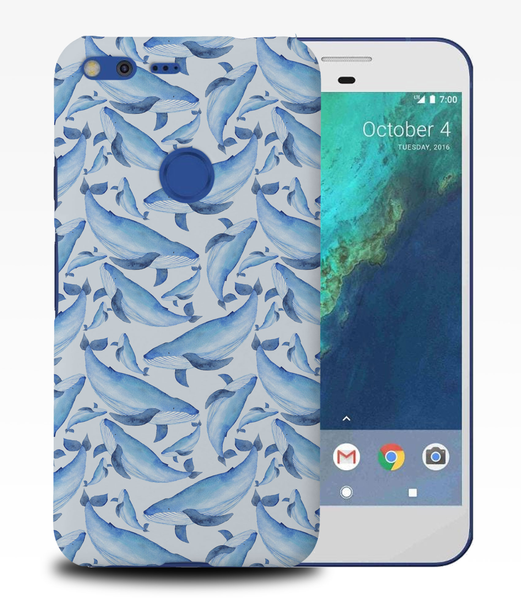 CASE COVER FOR GOOGLE PIXEL|WATERCOLOR WHALE PATTERN 1 - Picture 10 of 11