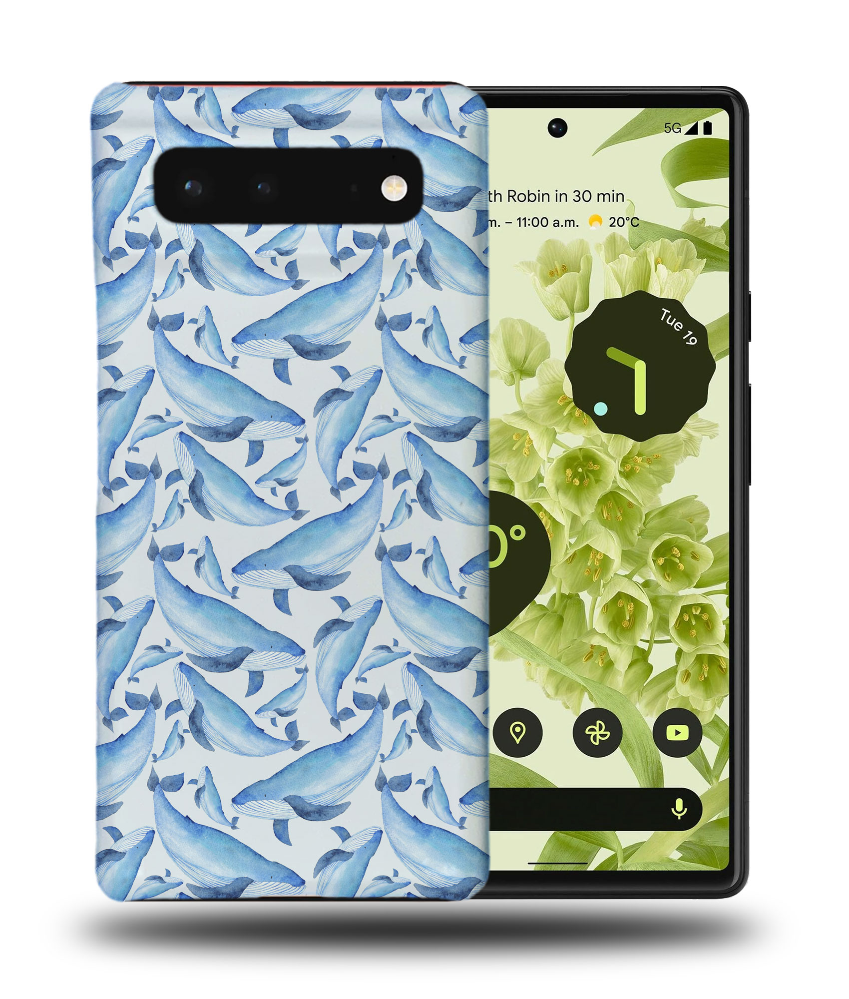 CASE COVER FOR GOOGLE PIXEL|WATERCOLOR WHALE PATTERN 1 - Picture 3 of 11