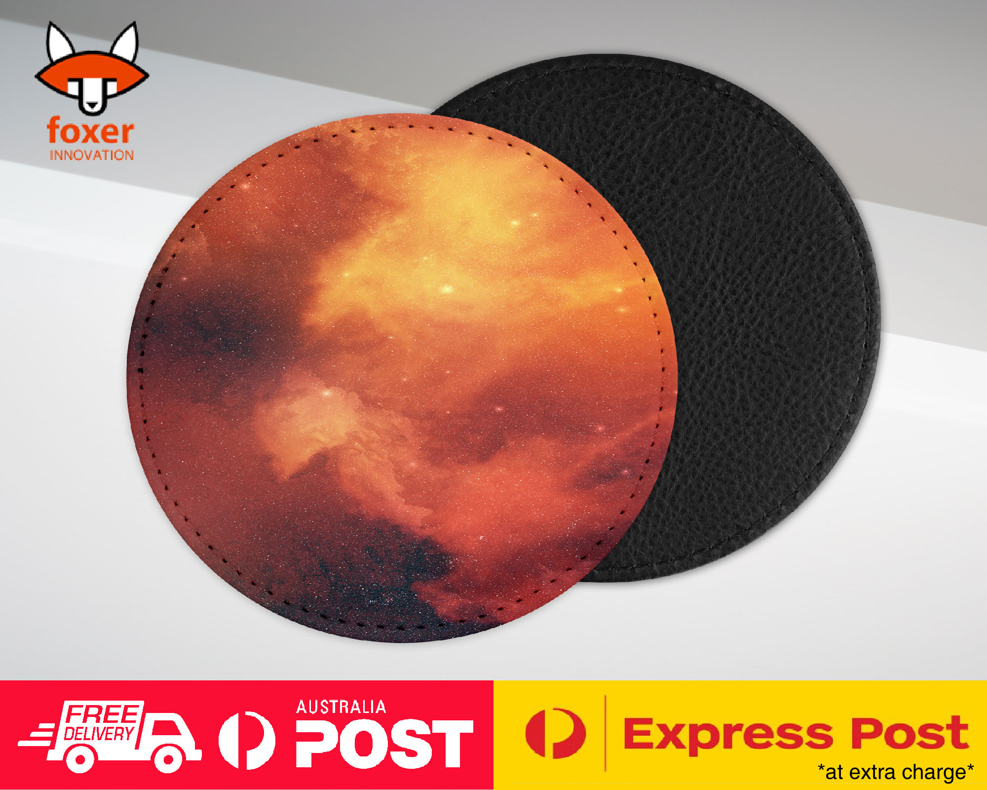 COASTER COFFEE DRINKING MAT|RED NEBULA SPACE GALAXY UNIVERSE