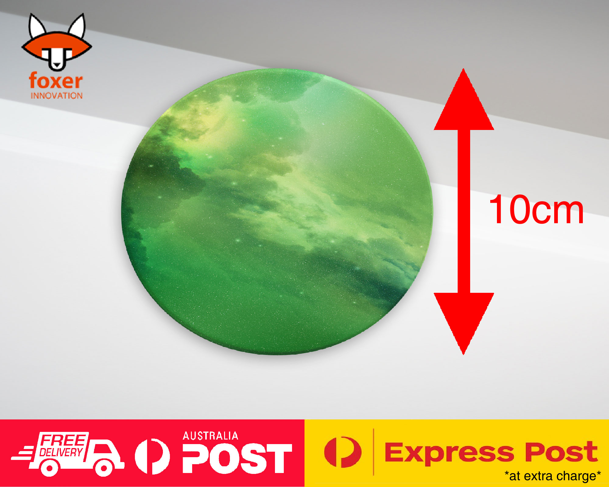 COASTER COFFEE DRINKING MAT|GREEN NEBULA SPACE GALAXY