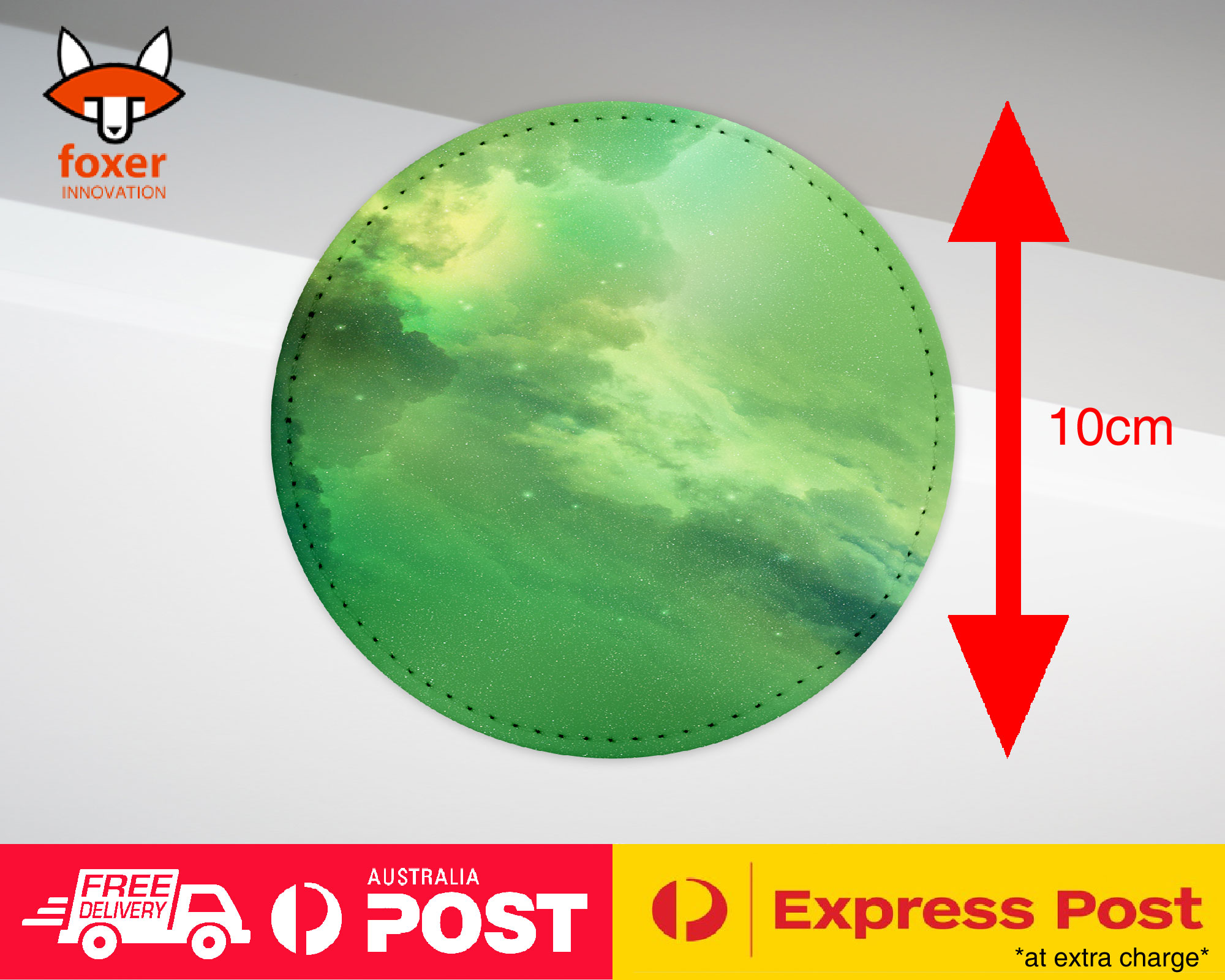 COASTER COFFEE DRINKING MAT|GREEN NEBULA SPACE GALAXY