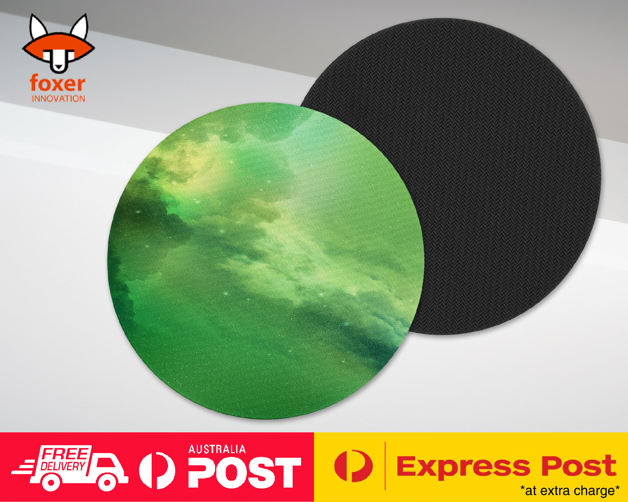 COASTER COFFEE DRINKING MAT|GREEN NEBULA SPACE GALAXY