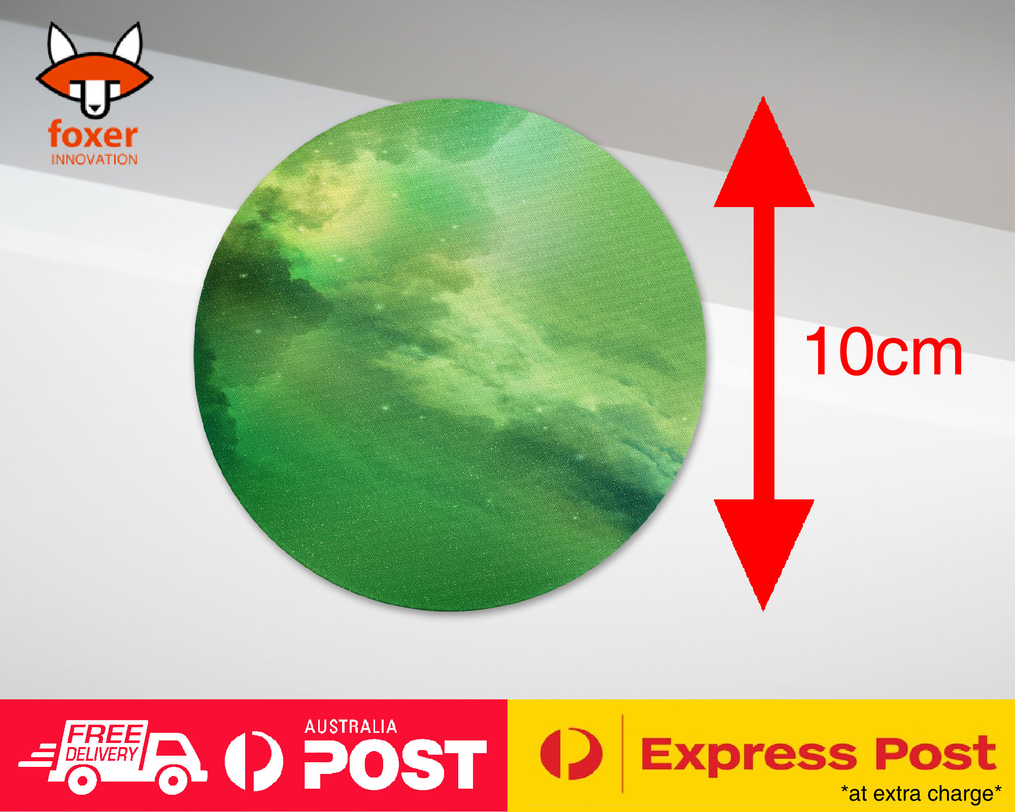 COASTER COFFEE DRINKING MAT|GREEN NEBULA SPACE GALAXY