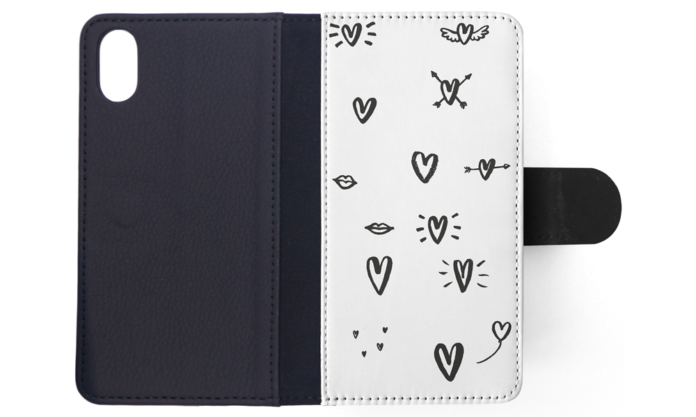 FLIP CASE FOR APPLE IPHONE|LOVE HEART DOODLE PATTERNS - Bild 117 von 193