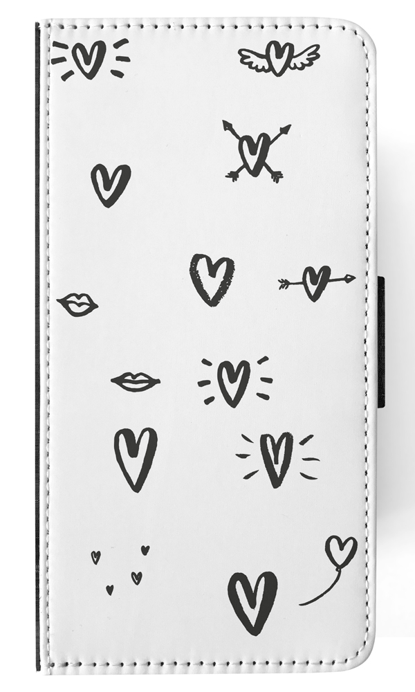 FLIP CASE FOR APPLE IPHONE|LOVE HEART DOODLE PATTERNS - Bild 120 von 193