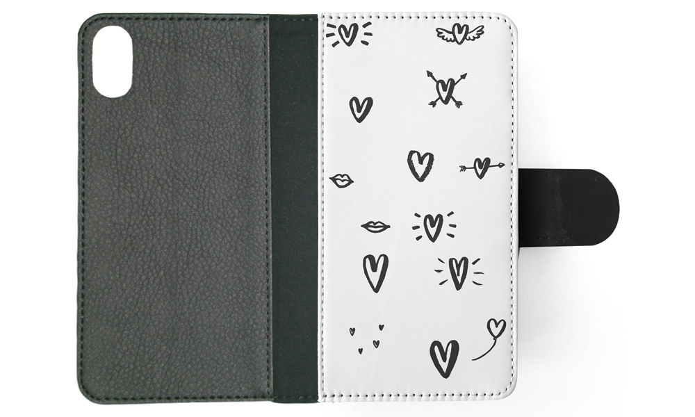 FLIP CASE FOR APPLE IPHONE|LOVE HEART DOODLE PATTERNS - Bild 122 von 193