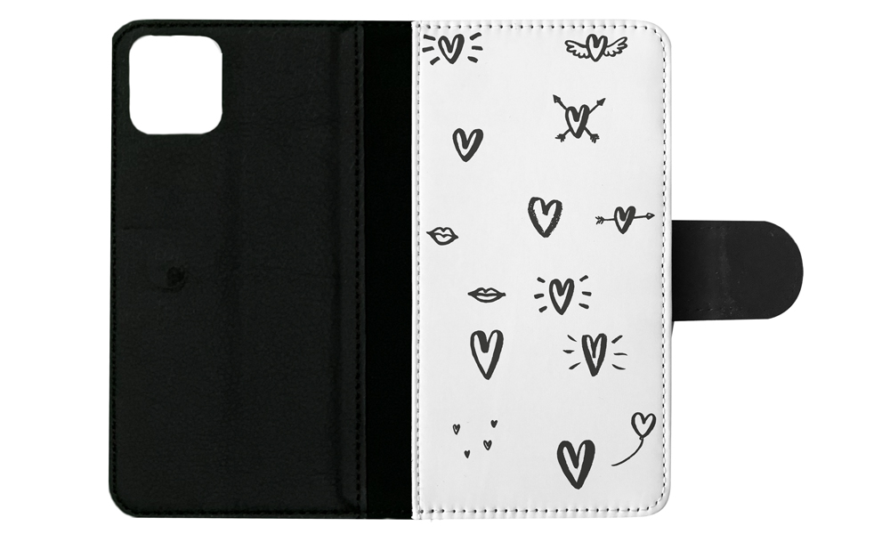 FLIP CASE FOR APPLE IPHONE|LOVE HEART DOODLE PATTERNS - Bild 107 von 193