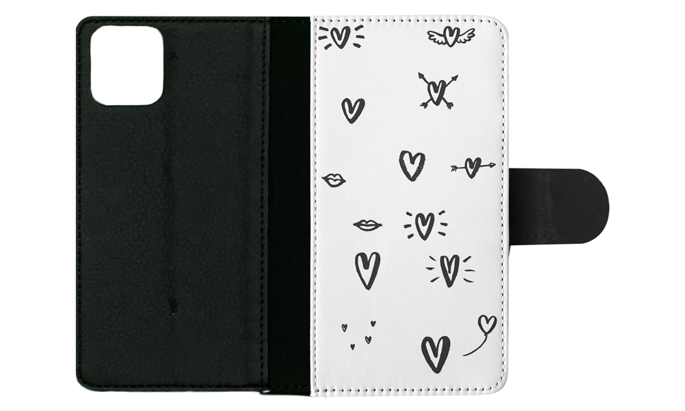FLIP CASE FOR APPLE IPHONE|LOVE HEART DOODLE PATTERNS - Bild 102 von 193