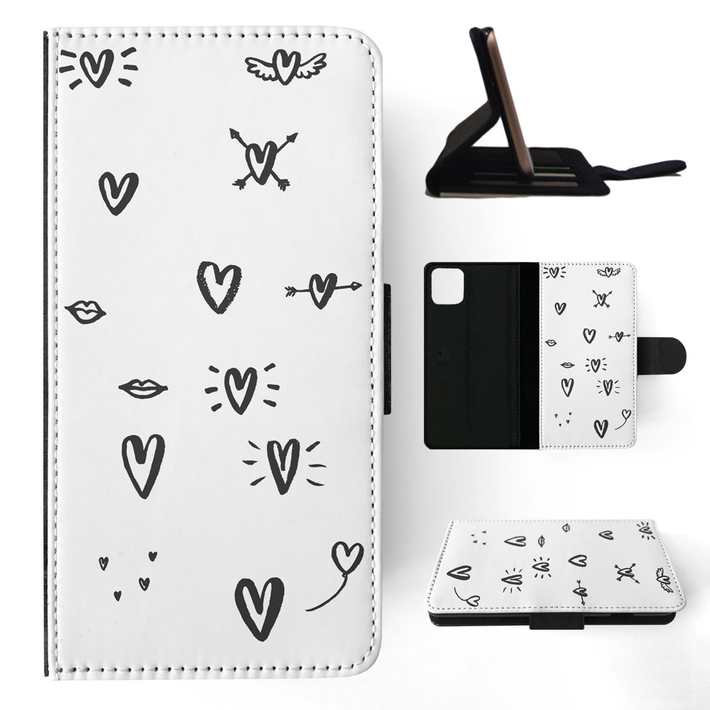 FLIP CASE FOR APPLE IPHONE|LOVE HEART DOODLE PATTERNS - Bild 94 von 193