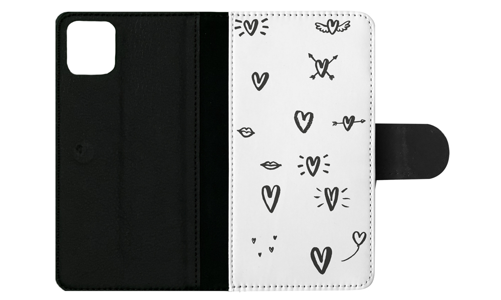 FLIP CASE FOR APPLE IPHONE|LOVE HEART DOODLE PATTERNS - Bild 97 von 193