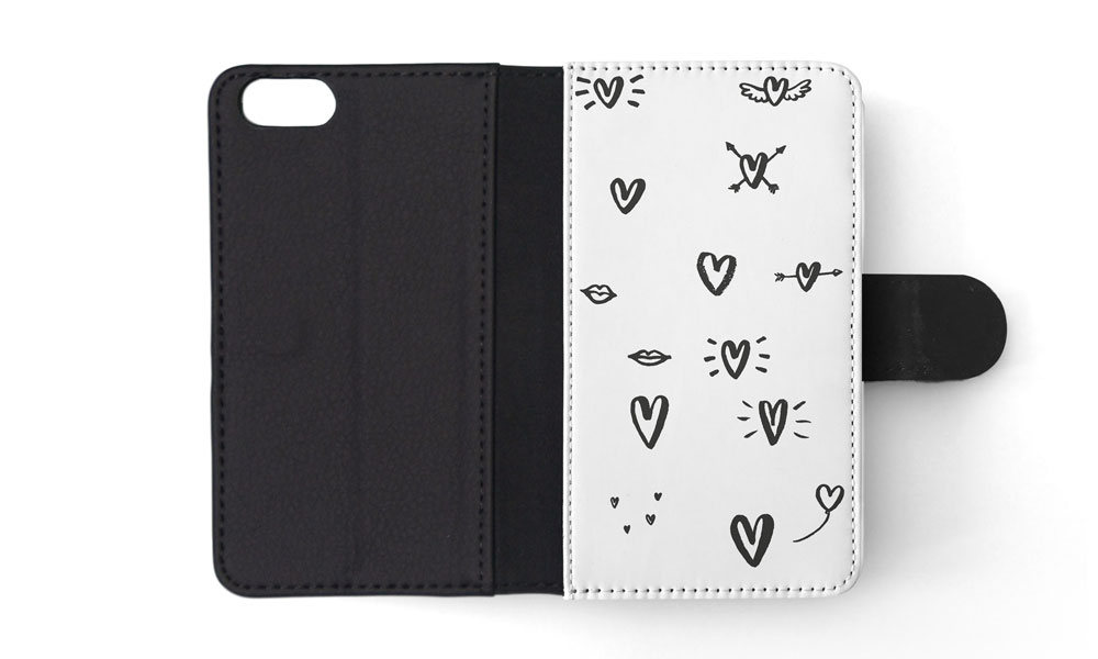 FLIP CASE FOR APPLE IPHONE|LOVE HEART DOODLE PATTERNS - Bild 172 von 193
