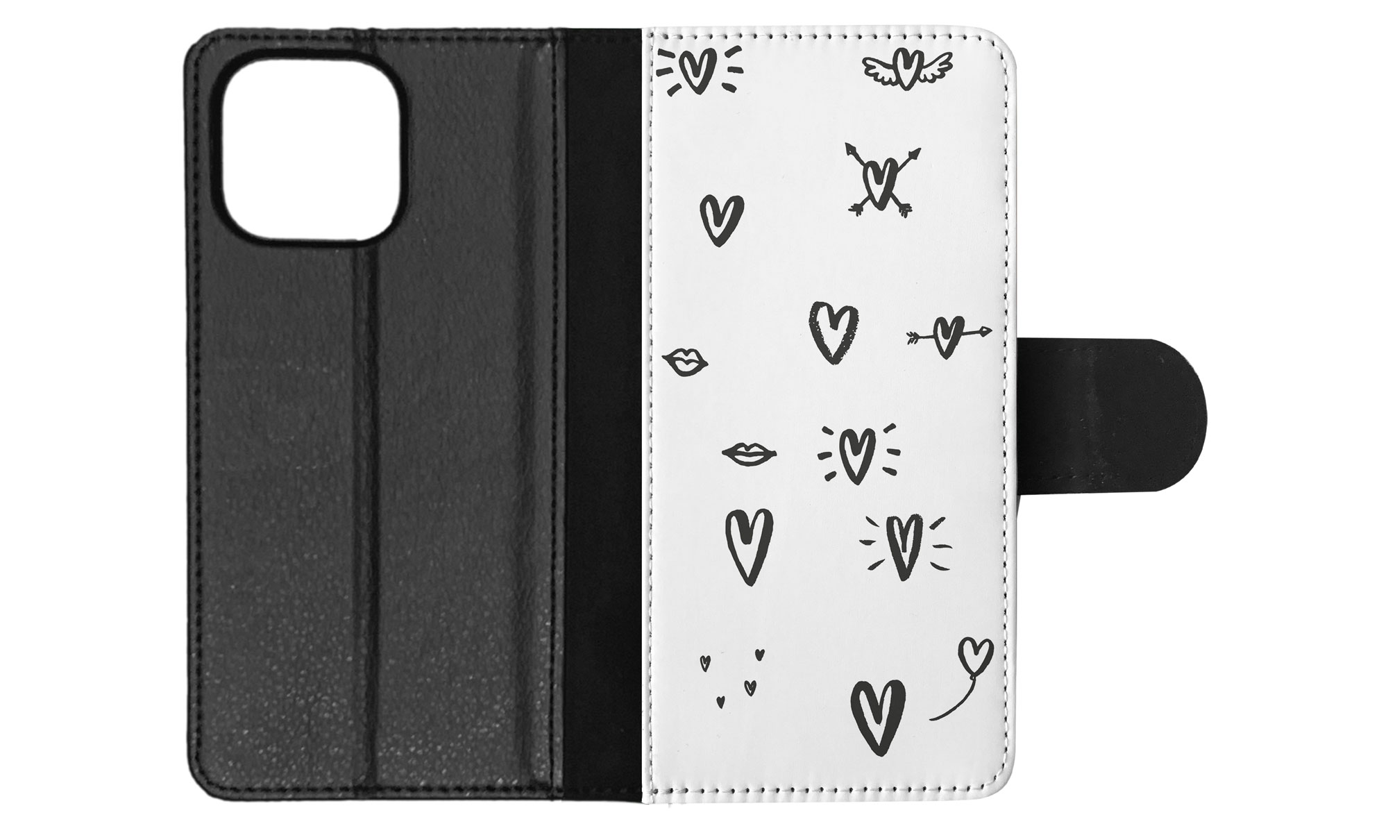 FLIP CASE FOR APPLE IPHONE|LOVE HEART DOODLE PATTERNS - Bild 69 von 193