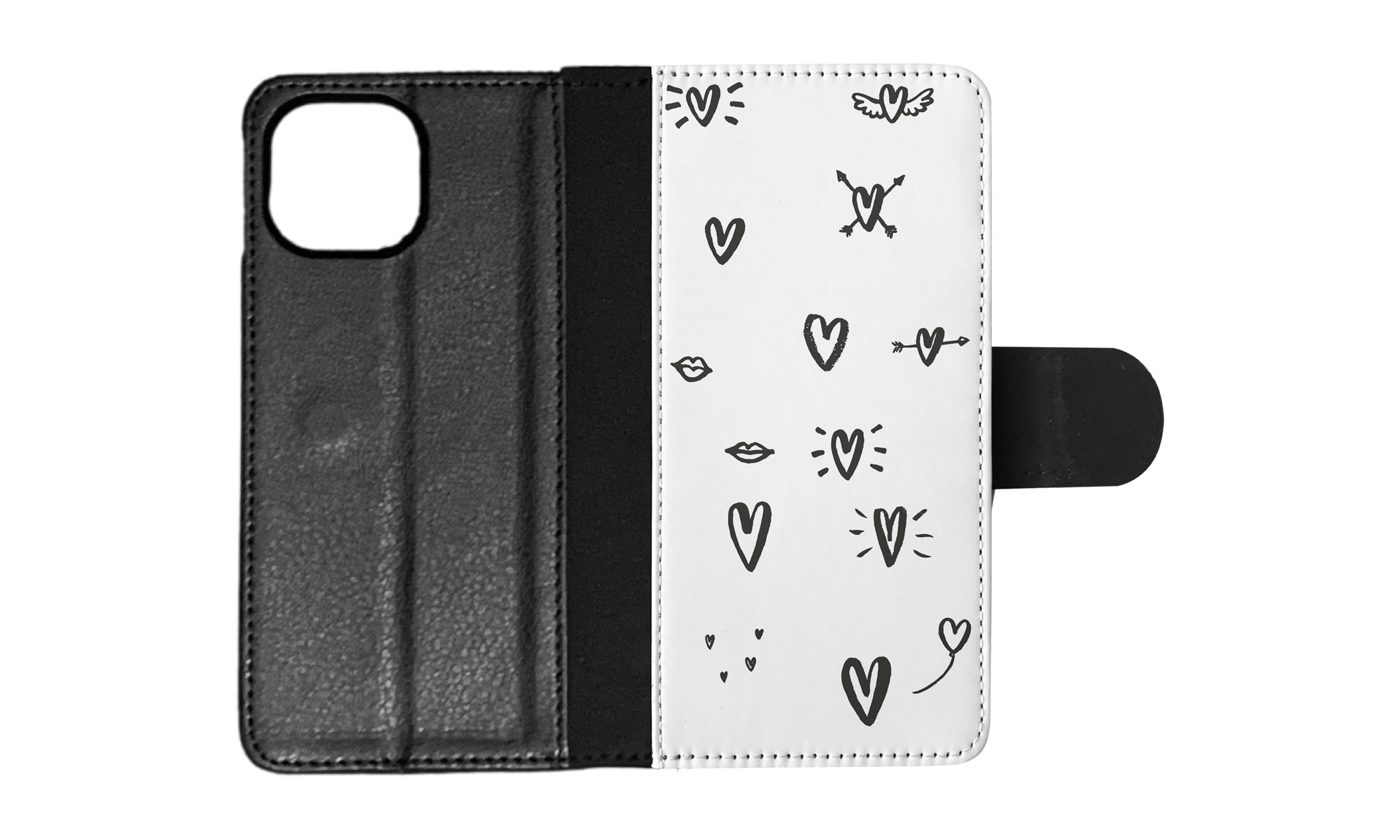 FLIP CASE FOR APPLE IPHONE|LOVE HEART DOODLE PATTERNS - Bild 64 von 193