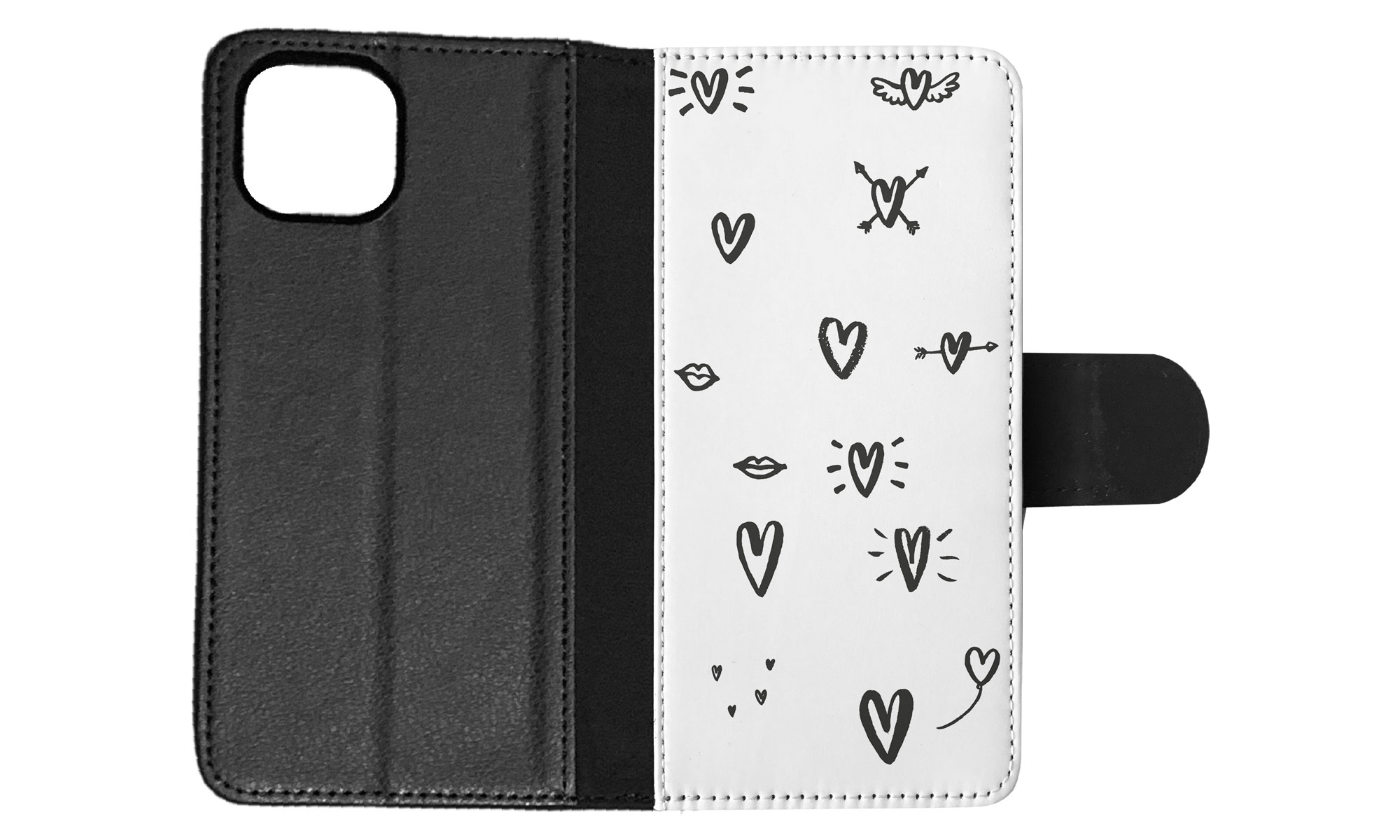 FLIP CASE FOR APPLE IPHONE|LOVE HEART DOODLE PATTERNS - Bild 59 von 193