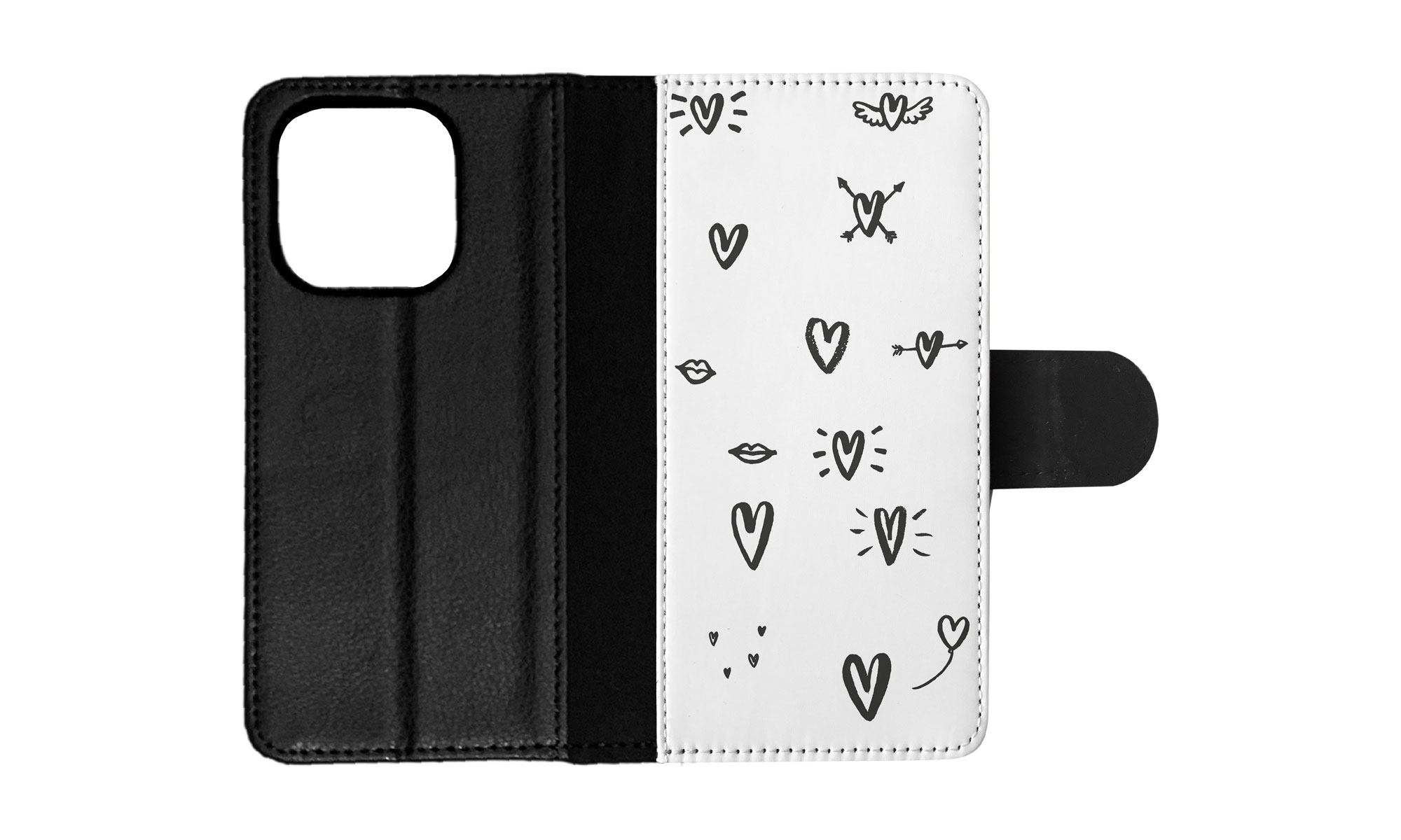 FLIP CASE FOR APPLE IPHONE|LOVE HEART DOODLE PATTERNS - Bild 54 von 193