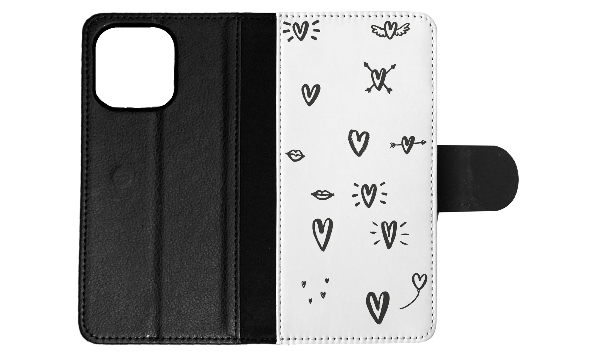 FLIP CASE FOR APPLE IPHONE|LOVE HEART DOODLE PATTERNS - Bild 49 von 193
