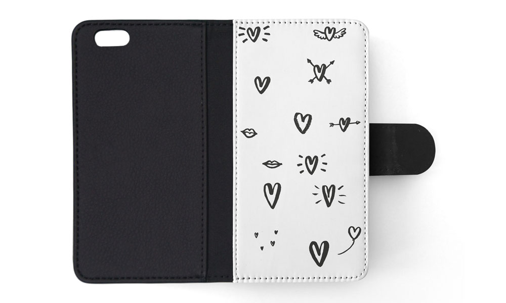 FLIP CASE FOR APPLE IPHONE|LOVE HEART DOODLE PATTERNS - Bild 162 von 193
