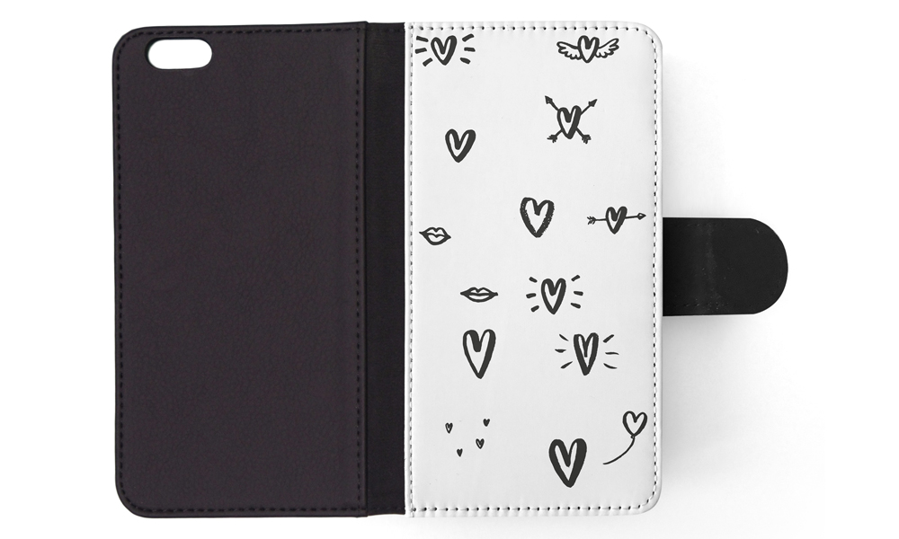 FLIP CASE FOR APPLE IPHONE|LOVE HEART DOODLE PATTERNS - Bild 152 von 193
