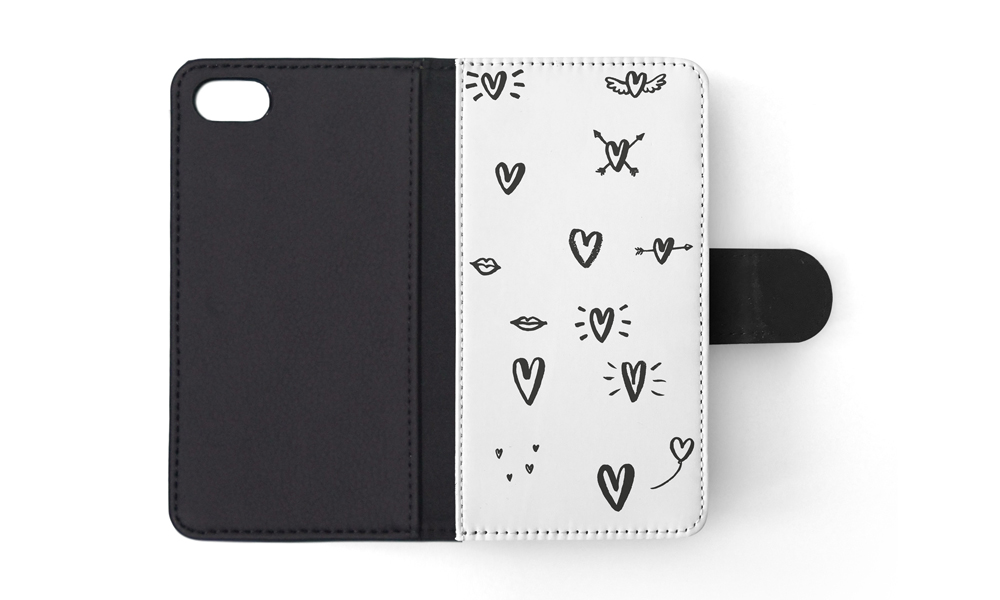 FLIP CASE FOR APPLE IPHONE|LOVE HEART DOODLE PATTERNS - Bild 137 von 193