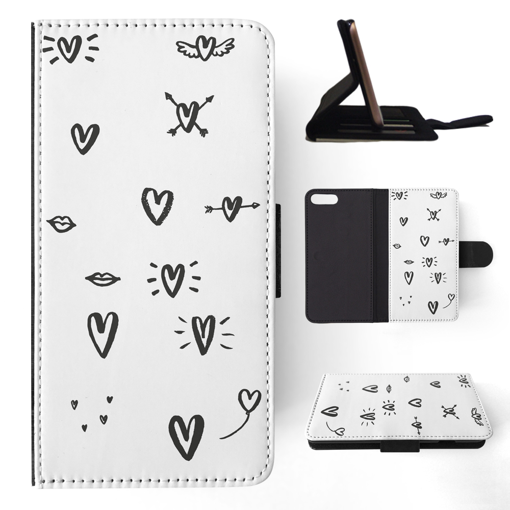 FLIP CASE FOR APPLE IPHONE|LOVE HEART DOODLE PATTERNS - Bild 129 von 193