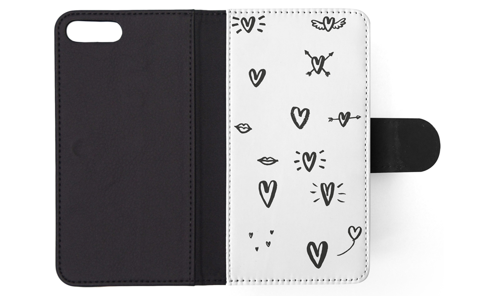FLIP CASE FOR APPLE IPHONE|LOVE HEART DOODLE PATTERNS - Bild 132 von 193