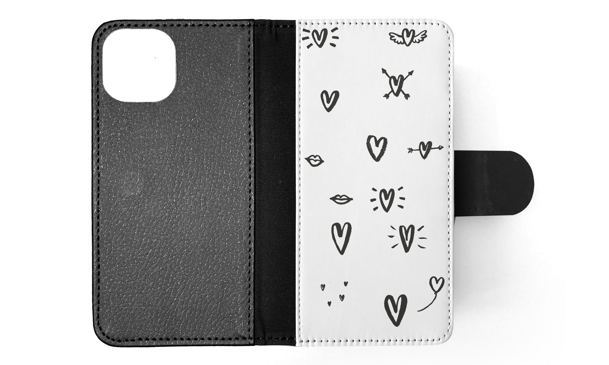 FLIP CASE FOR APPLE IPHONE|LOVE HEART DOODLE PATTERNS - Bild 44 von 193