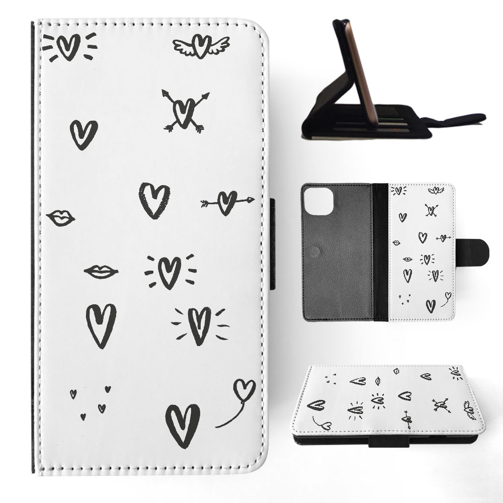 FLIP CASE FOR APPLE IPHONE|LOVE HEART DOODLE PATTERNS - Bild 36 von 193