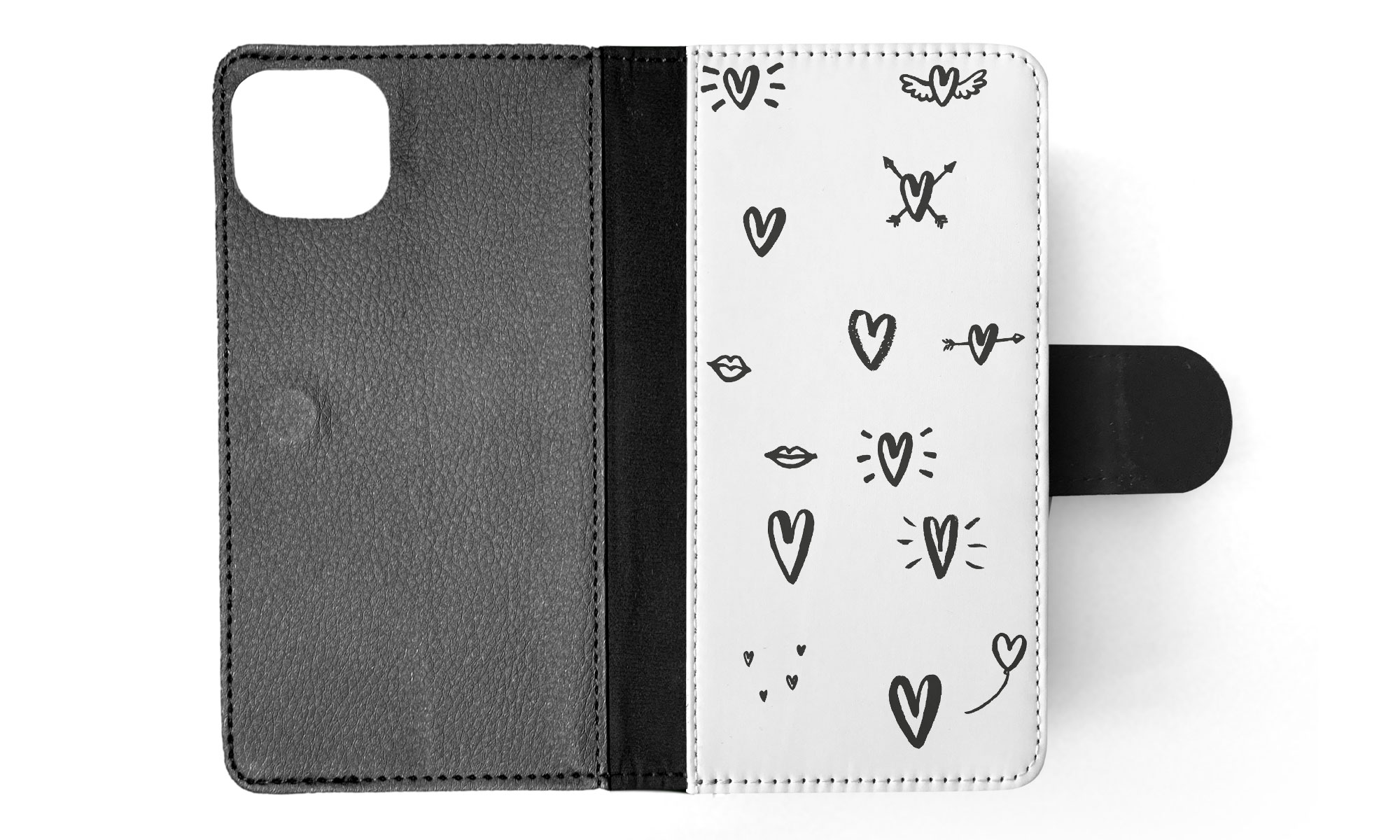 FLIP CASE FOR APPLE IPHONE|LOVE HEART DOODLE PATTERNS - Bild 39 von 193